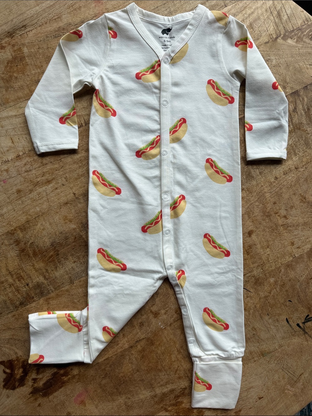 Chicago Hot Dog Print Snap-front Pajamas || Monica + Andy